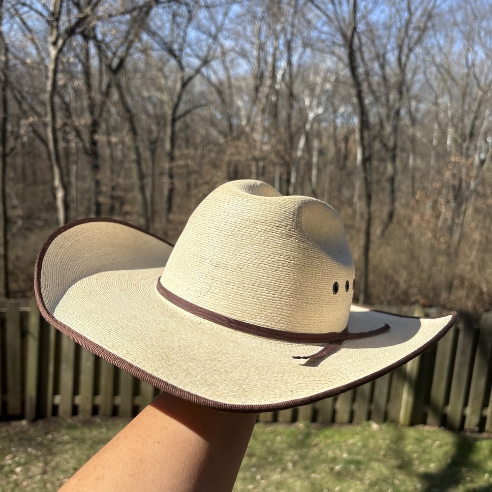 Atwood Western Hat 5X Ivory Straw Hereford Low Crown Long Oval Men Cowboy Mexico